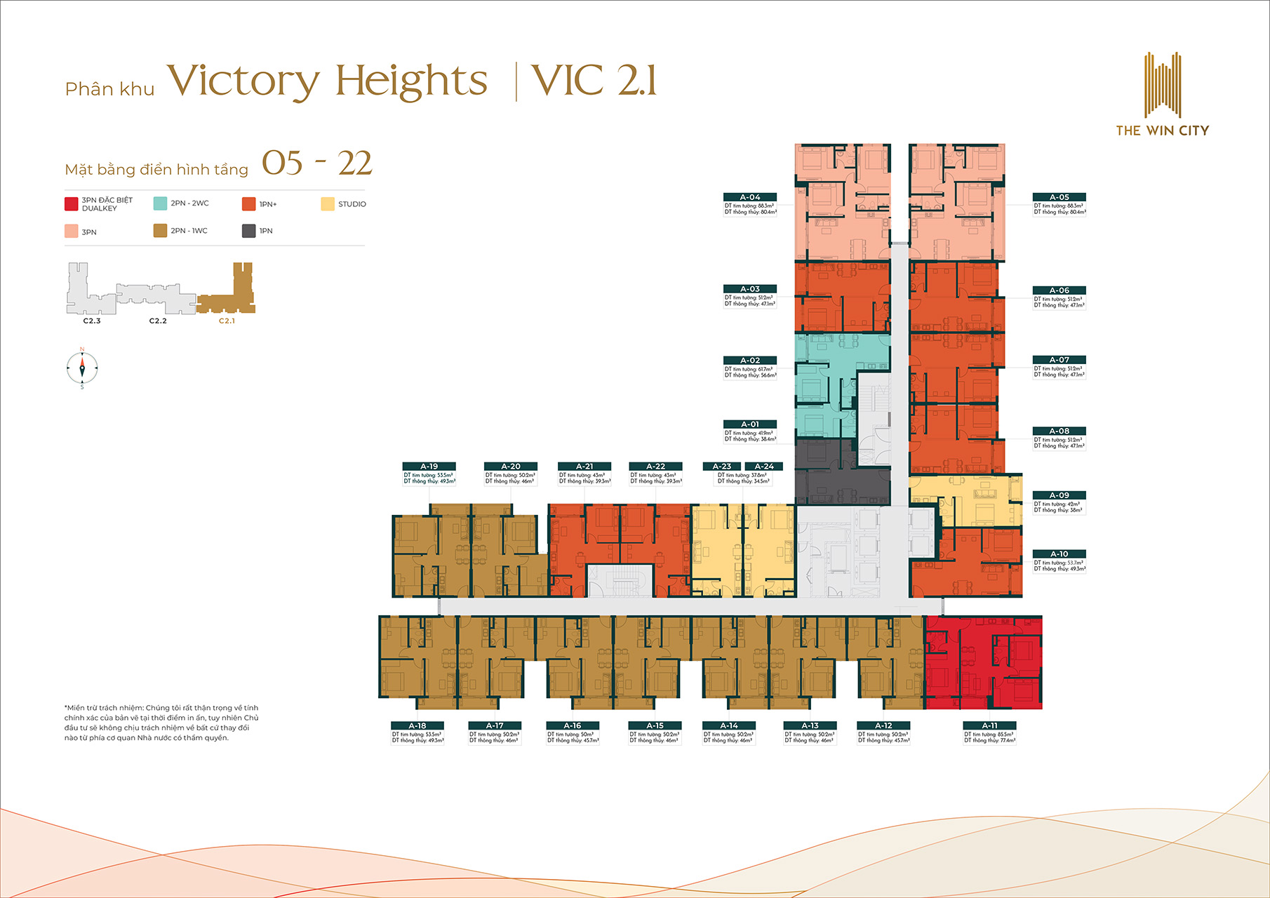 TWC Mặt Bằng Tầng Căn Hộ Vic2.1